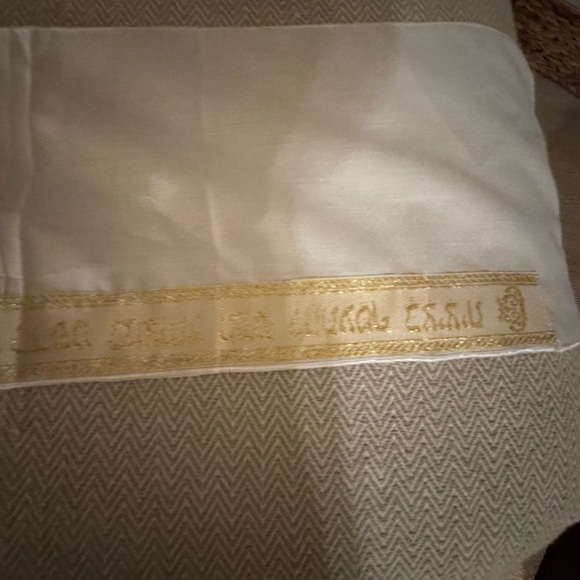 3012 Tallit Talis Prayer Shawl Acrylic Made In Israel Blue And Gold 9” X 39.5” - Picture 9 of 12